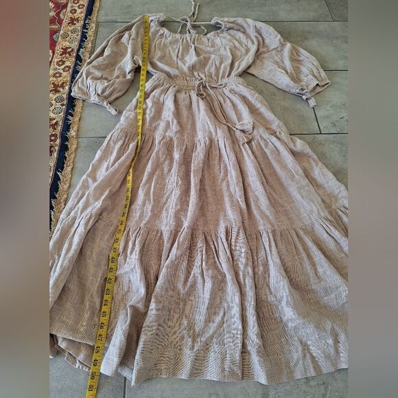 Free People Elegant Beige Maxi Dress Suze L/G - Picture 7 of 8